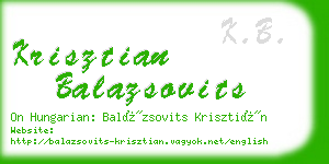 krisztian balazsovits business card